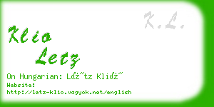 klio letz business card